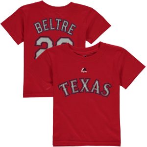 Adrian Beltre Texas Rangers Majestic Preschool Player Name & Number T-Shirt – Red