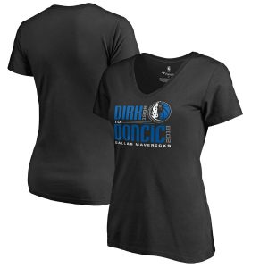 Dallas Mavericks Fanatics Branded Women’s Dirk to Doncic V-Neck T-Shirt – Black