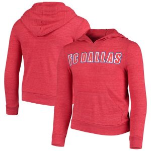 Girls Youth Dallas Cowboys New Era Heathered Gray Pullover Hoodie