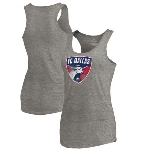 FC Dallas Fanatics Branded Women’s Distressed Primary Logo Tri-Blend Tank Top