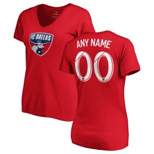 FC Dallas Fanatics Branded Women’s Personalized Team Authentic V-Neck T-Shirt