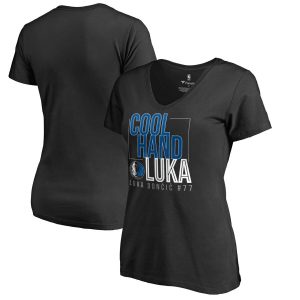 Luka Doncic Dallas Mavericks Fanatics Branded Women’s Cool Hand V-Neck T-Shirt – Black