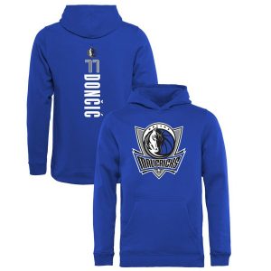 Luka Doncic Dallas Mavericks Youth Team Backer Name & Number Pullover Hoodie – Blue