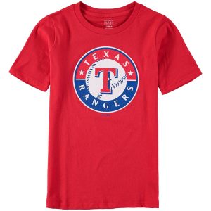 Texas Rangers Youth Primary Logo T-Shirt – Red
